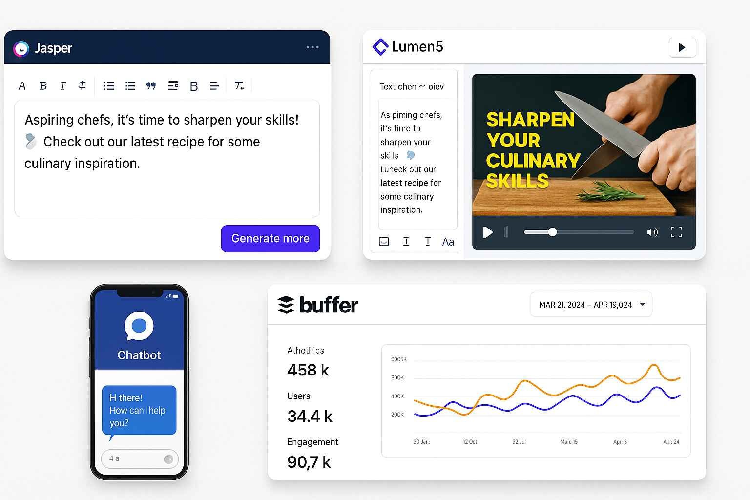 Digital marketer using AI tools for social media content and scheduling