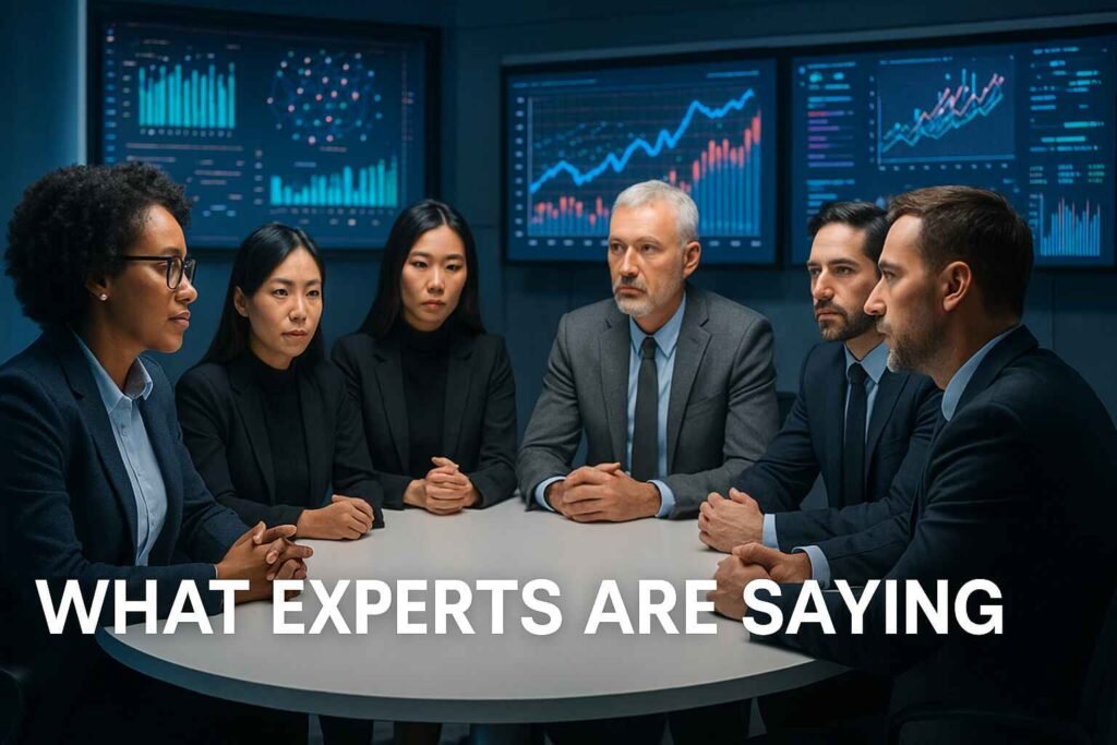 AI experts discussing future trends at a tech roundtable