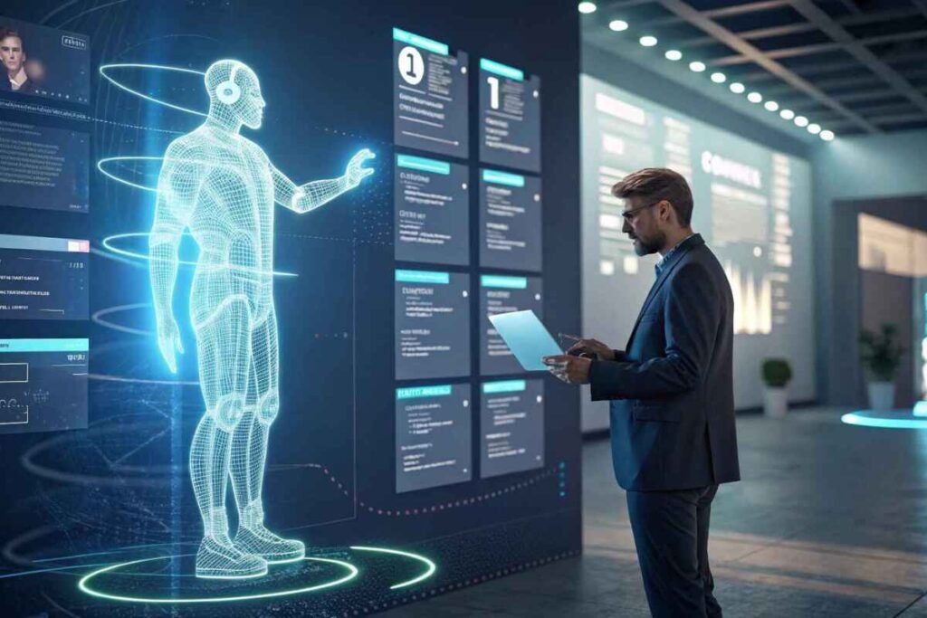 Autonomous AI agent managing tasks in a virtual environment