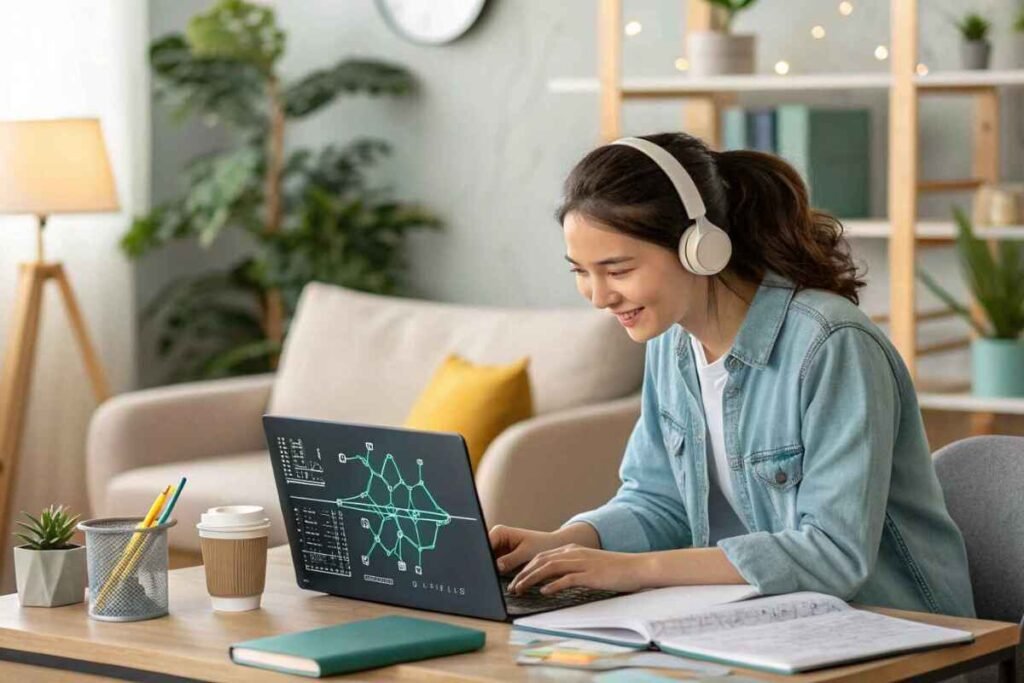 Beginner learning AI with Python code on laptop screen