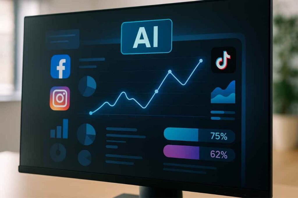 AI analyzing social media engagement data
