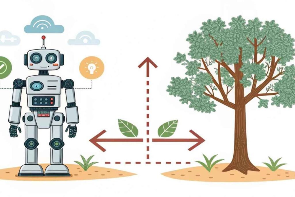 Comparison of traditional and agentic AI behavior
