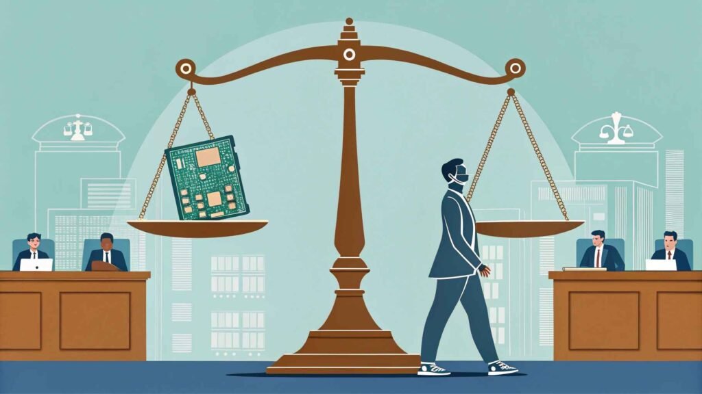 Ethical concerns of agentic AI shown with scales of justice