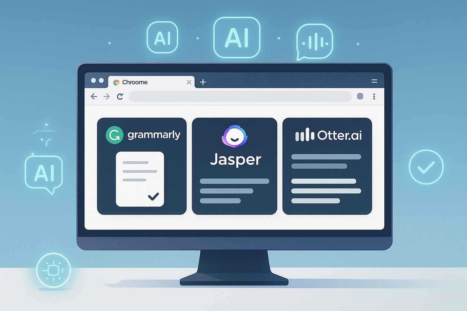 AI Chrome extensions displayed in a browser workspace
