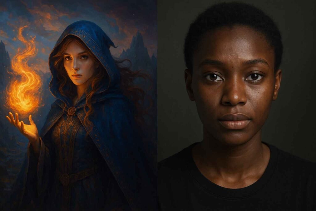 Comparison of Midjourney fantasy art and DALL·E photorealistic image