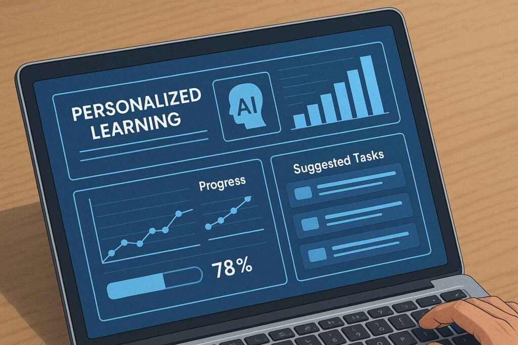 Student dashboard of an AI-powered adaptive learning platform