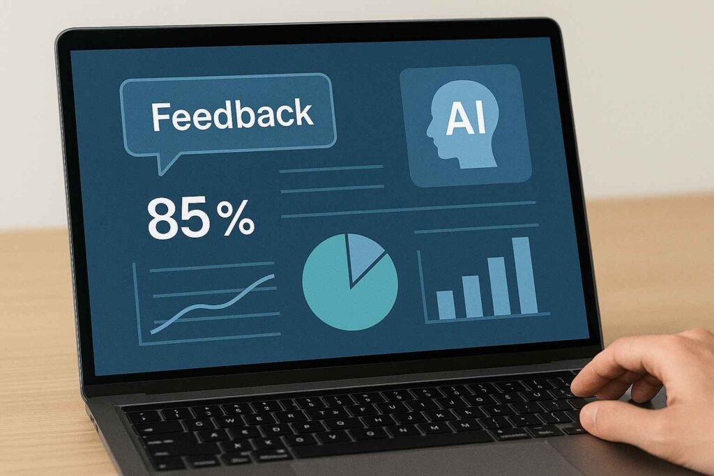 AI feedback dashboard displaying real-time grading and analytics
