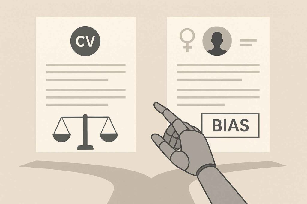 AI algorithm showing bias in resume screening