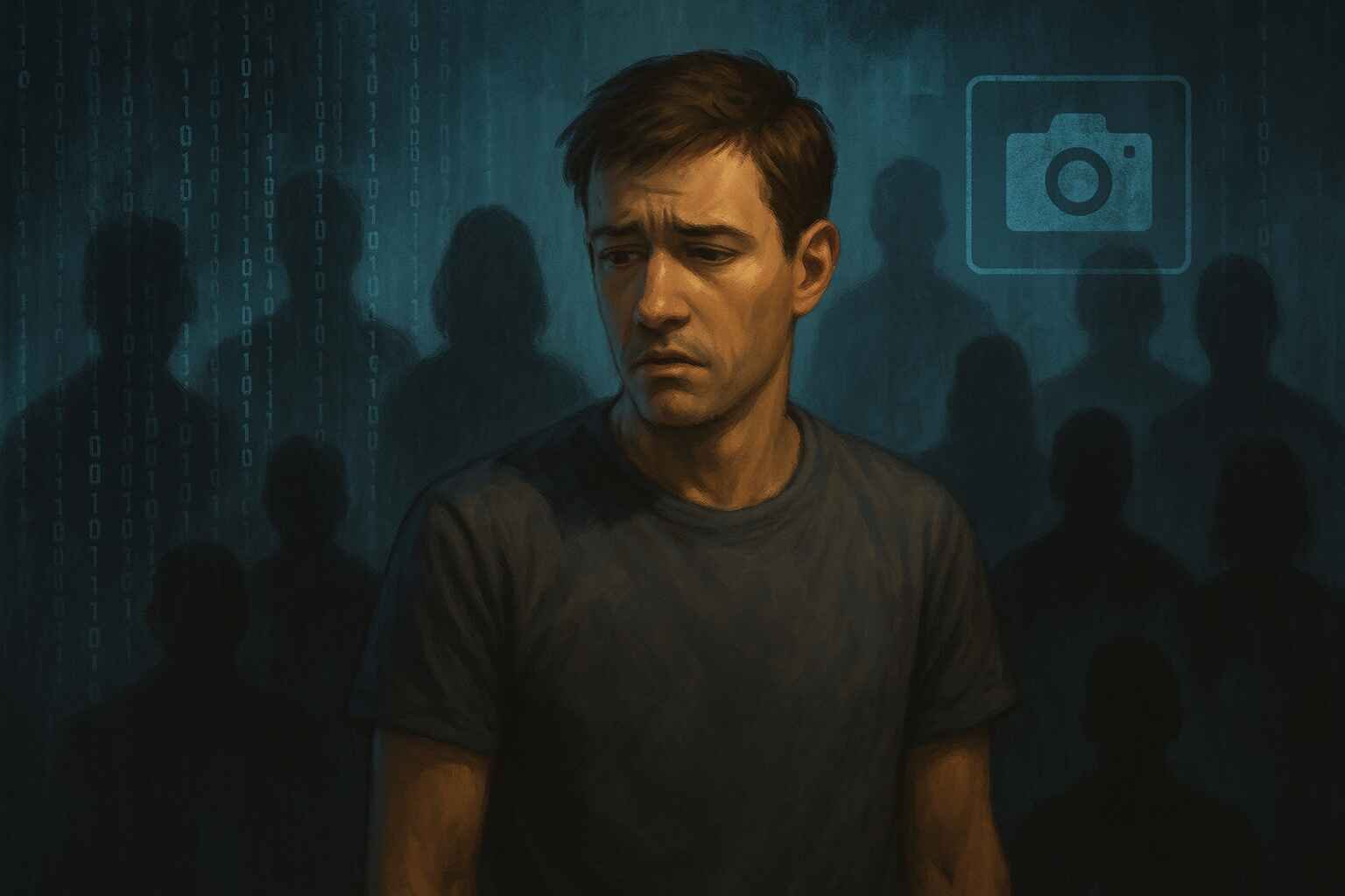 Conceptual illustration of human autonomy merging with artificial intelligence